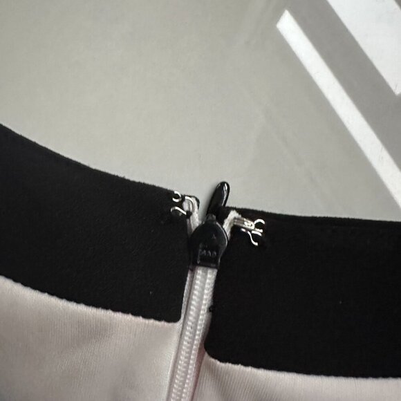 CALVIN KLEIN | Midi Dress | Size 4 | White Pink Black | Polyester Spandex Blend - Picture 7 of 14